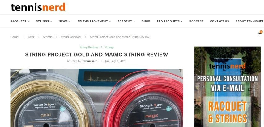 Recensione String Project Gold e Magic su tennisnerd.net Recensione String Project Gold e Magic su tennisnerd.net